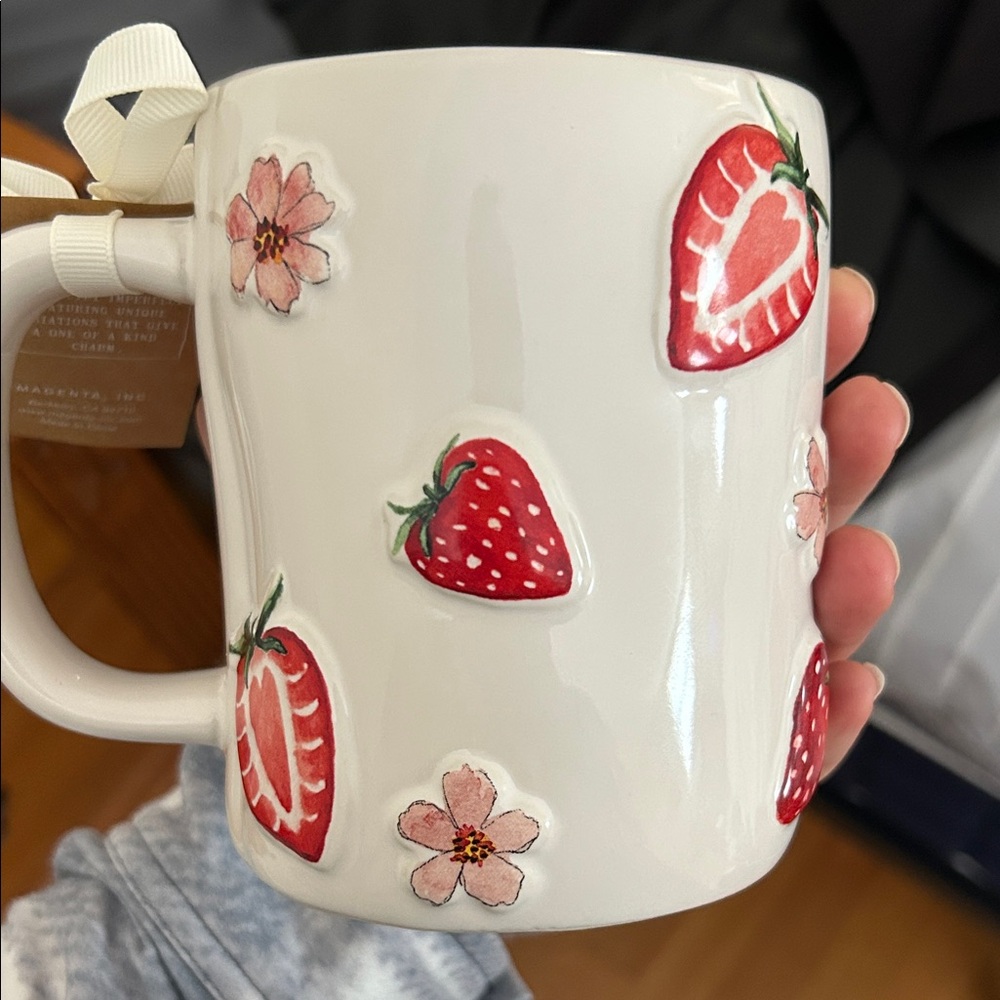 Rae Dunn White Mug with Strawberry and Floral Design

New Valentine’s Item 2025 - Picture 2 of 6
